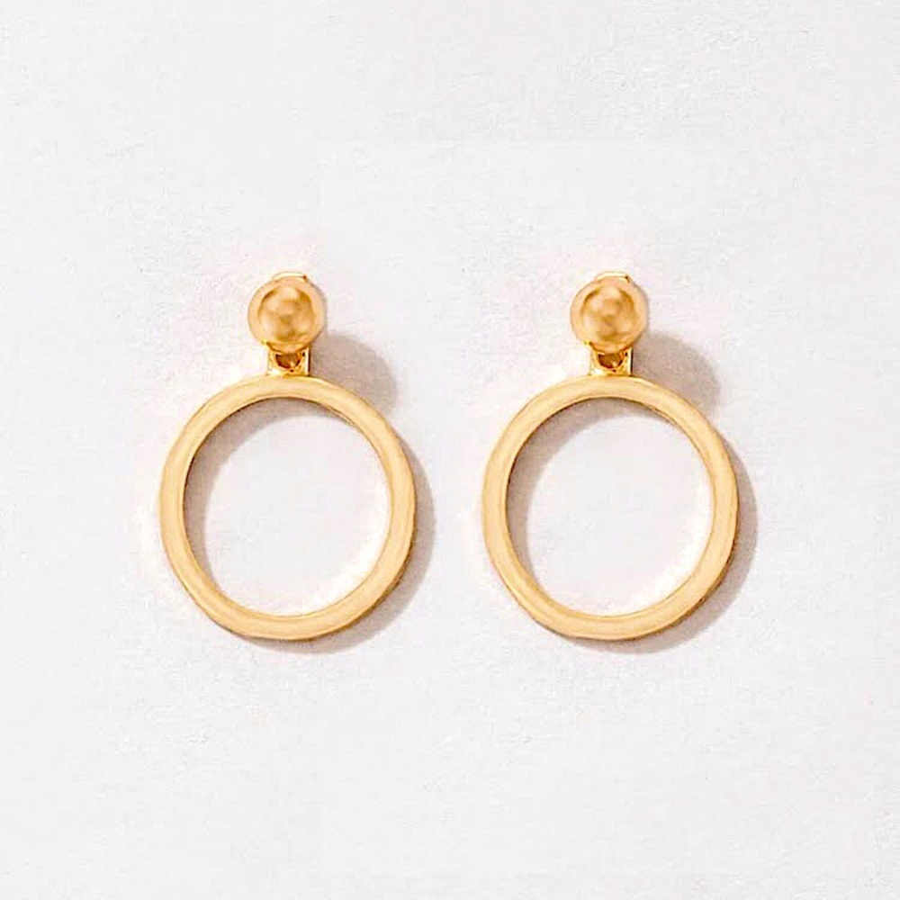 ⚜️𝟯𝟬%𝗢𝗙𝗙 𝗯𝘂𝗻𝗱𝗹𝗲𝘀 𝟯+⚜️ NEW Gold Round Jacket Earrings - Picture 8 of 10
